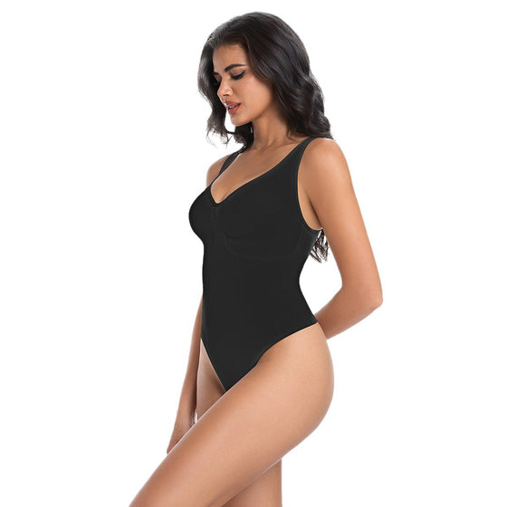 The Thong Sculpt Bodysuit — worn.