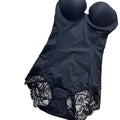 Black shapewear bodysuit flat lay