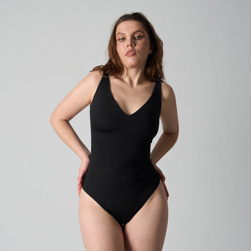 The Deep-V Sculpt Bodysuit — worn.