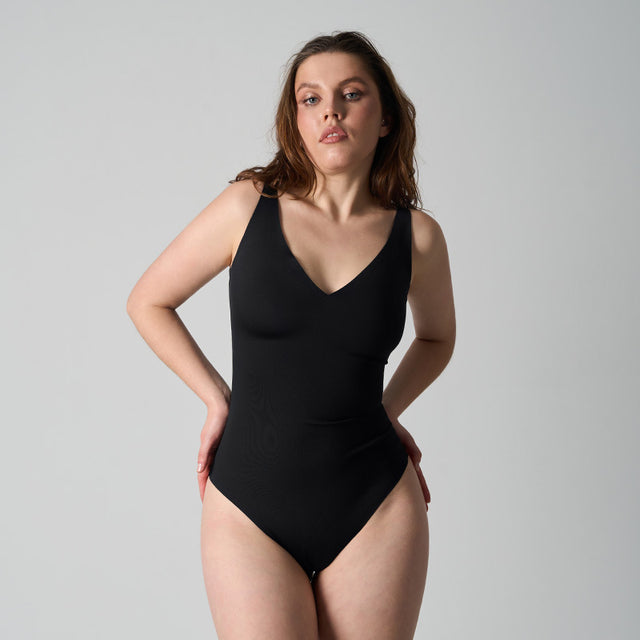 The Deep-V Sculpt Bodysuit — worn.